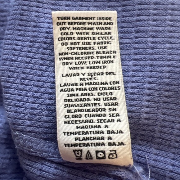 Wildfox Women’s Haley Thermal Top Blue Brushed Long Sleeved V-Neck Size XXL - Picture 8 of 8